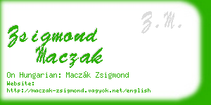 zsigmond maczak business card