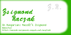 zsigmond maczak business card